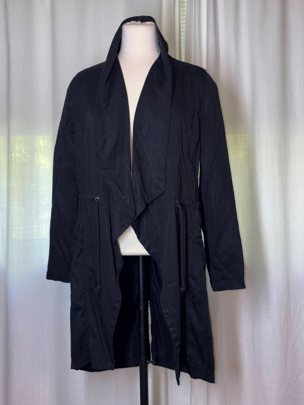 TENCEL Long Open Front Cardigan With Adjustment